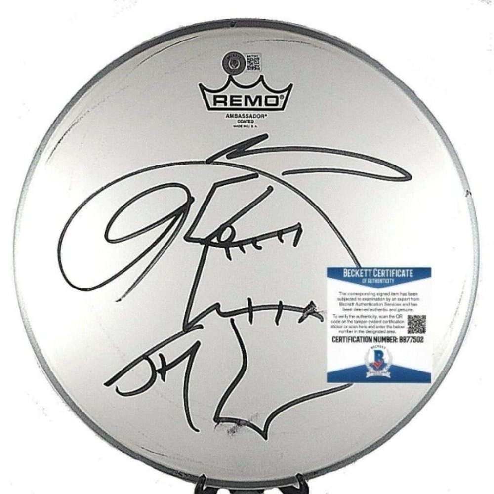 Jeff Hardy Signed 12" Drumhead with Original Artwork Sketch Beckett Autographed